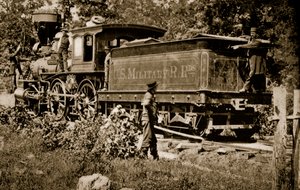 Locomotora en el Ferrocarril Militar de los Estados Unidos, 1861-65 de Mathew B. Brady